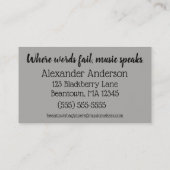 Beantownのバグパイプ 名刺 (裏面)