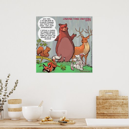 Bearおもしろいの気候変動ポスター ポスター (キッチン)