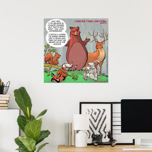 Bearおもしろいの気候変動ポスター ポスター (ホームオフィス)