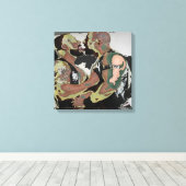 Bearキスon Double Canvas （60sフラッシュバック） キャンバスプリント (インサイチュ (ウッドフロア))