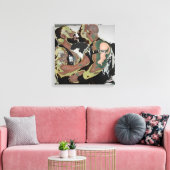Bearキスon Double Canvas （60sフラッシュバック） キャンバスプリント (インサイチュ (リビング))