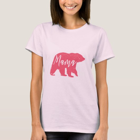 Bearピンクのママ Tシャツ (正面)