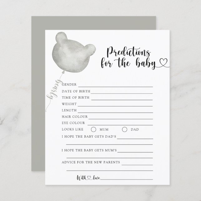 BEARベビーの予測とアドバイス (正面/裏面)