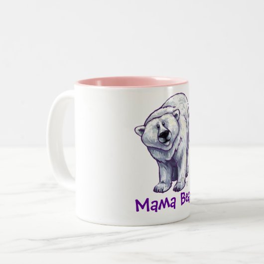 Bearママの白くまのマグ ツートーンマグカップ (正面左)