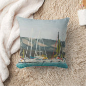 bear湖の帆ボート クッション (ブランケット)