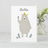 Bear -フレンドリーすべての子供のためのハローグリーティングカード (スタンド正面)