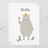 Bear -フレンドリーすべての子供のためのハローグリーティングカード (正面/裏面)