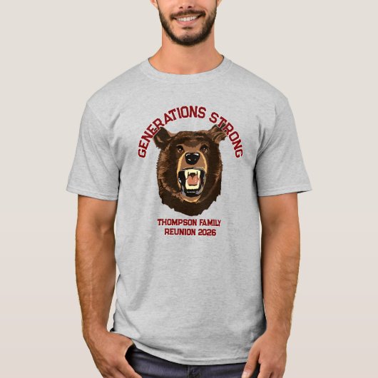 Bear “世代の強さ” オーダーメイド ファミリーリユニオン tシャツ (正面)