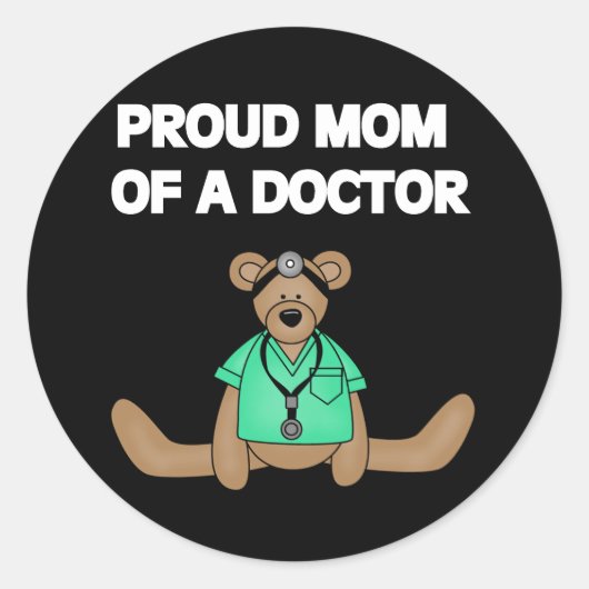 Bear 誇りを持った Mom of Doctor ラウンドシール (正面)