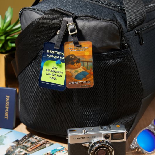 Bear 07 Kids ラゲッジタグ (正面&裏面)