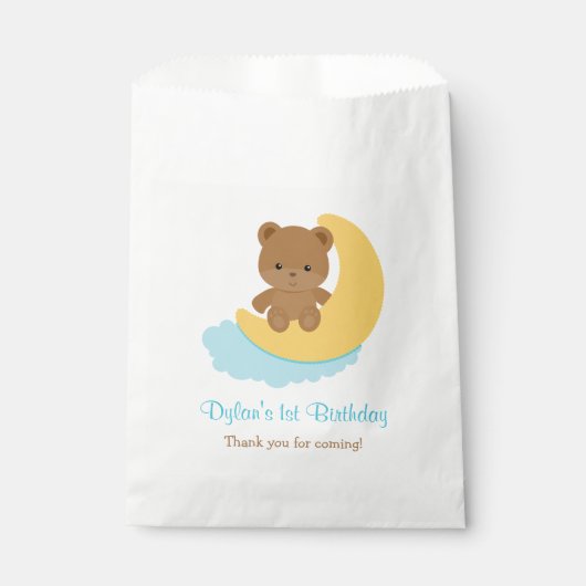 Bear 1st Birthday / Baby Shower Feverバッグ少年 フェイバーバッグ (正面)
