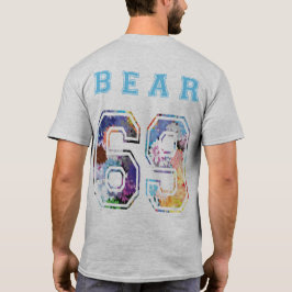 bear 6 9 flores azul espalda tシャツ