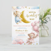 Bear and balloon Gender Reveal Invitation 招待状 (スタンド正面)