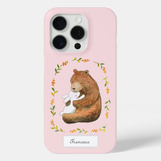 Bear and Bunny Sweet Woodland Custom Name Case-Mate iPhoneケース (裏面)