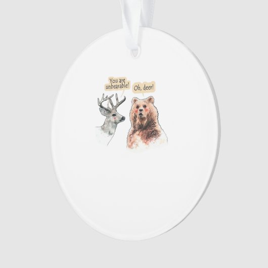 Bear And Deer Conversation Funny WAcrylic Ornament オーナメント (正面)
