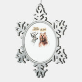 Bear And Deer Conversation Funny Wildlife Design スノーフレークピューターオーナメント (右)