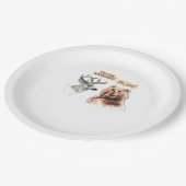 Bear And Deer Conversation Funny Wildlife Design ペーパープレート (アングル)