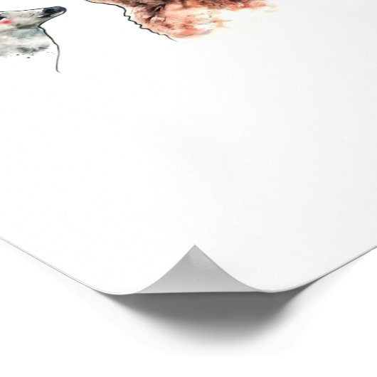 Bear And Deer Conversation Funny Wildlife Design  ポスター (角)