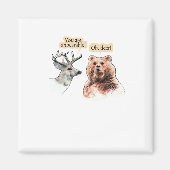 Bear And Deer Conversation Funny Wildlife Design  マグネット (正面)