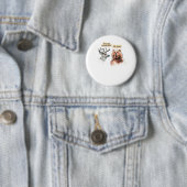 Bear And Deer Conversation Funny Wildlife Design  缶バッジ (インサイチュ)