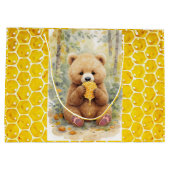  Bear and Honey Baby Shower ラージペーパーバッグ (裏面)