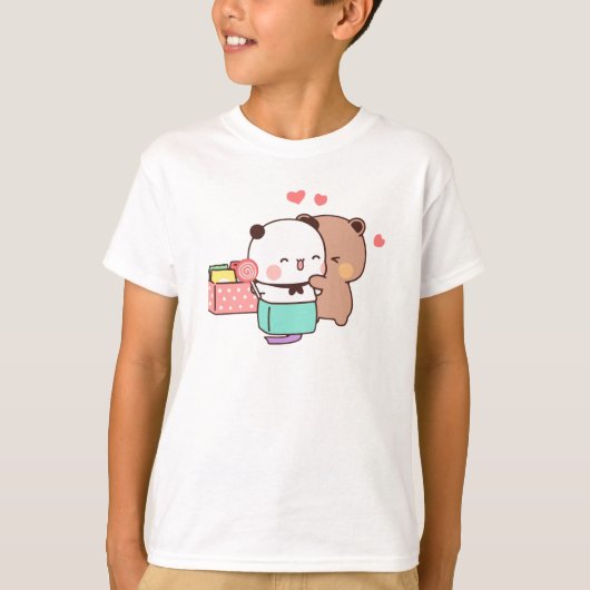 Bear and Panda Bubu Dudu Balloon Tシャツ (正面)