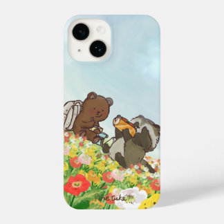 Bear and Raccoon Flower Picnic – iPhone Case 14ケース