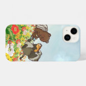 Bear and Raccoon Flower Picnic – iPhone Case iPhoneケース (裏面横)