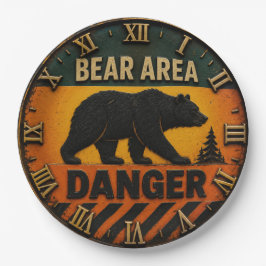 Bear Area Danger Camping & Hunting Gift ペーパープレート