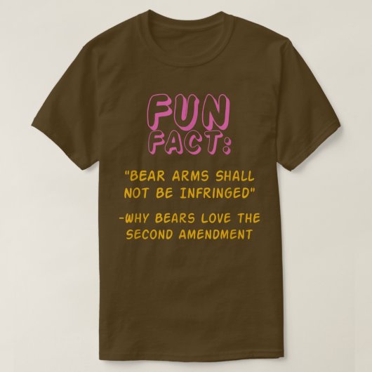 Bear Arms Shall Not Be Infringed Funny Animal Pun  Tシャツ (デザイン正面)