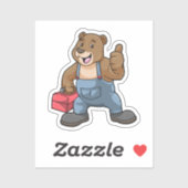 Bear as Craftsman with Tool box シール (シート)