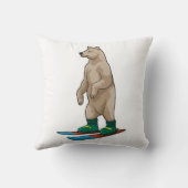 Bear as Skier with Ski クッション (裏面)