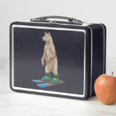 Bear as Skier with Ski メタルランチボックス (インサイチュ)