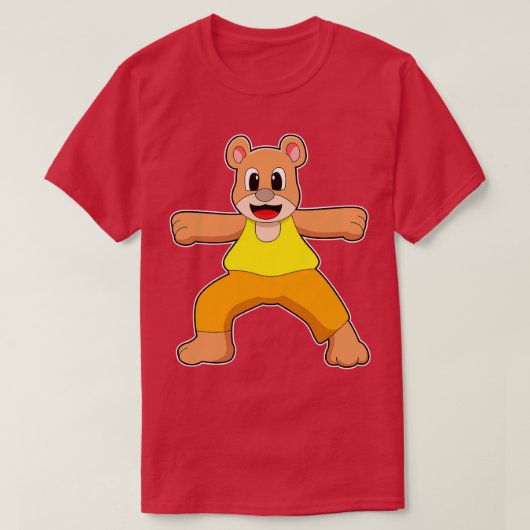 Bear at Yoga in Standing Tシャツ (デザイン正面)