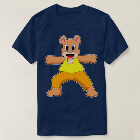 Bear at Yoga in Standing Tシャツ (デザイン正面)