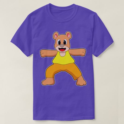 Bear at Yoga in Standing Tシャツ (デザイン正面)