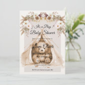  Bear Baby Shower Boy invitation 招待状 (スタンド正面)