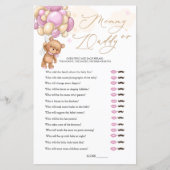 Bear Baby Shower Game Guess Who Mommy or Daddy (正面)