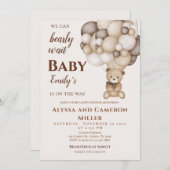 Bear Baby Shower Girl Invitation 招待状 (正面/裏面)
