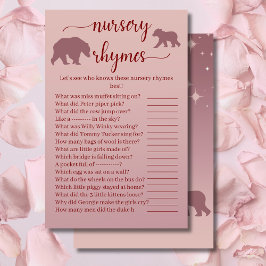 Bear Baby Shower Nursery Rhymes Quiz Game