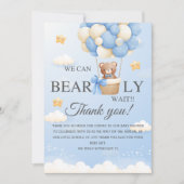 Bear Baby Shower Thank You Card | Boy Shower サンキューカード (正面)