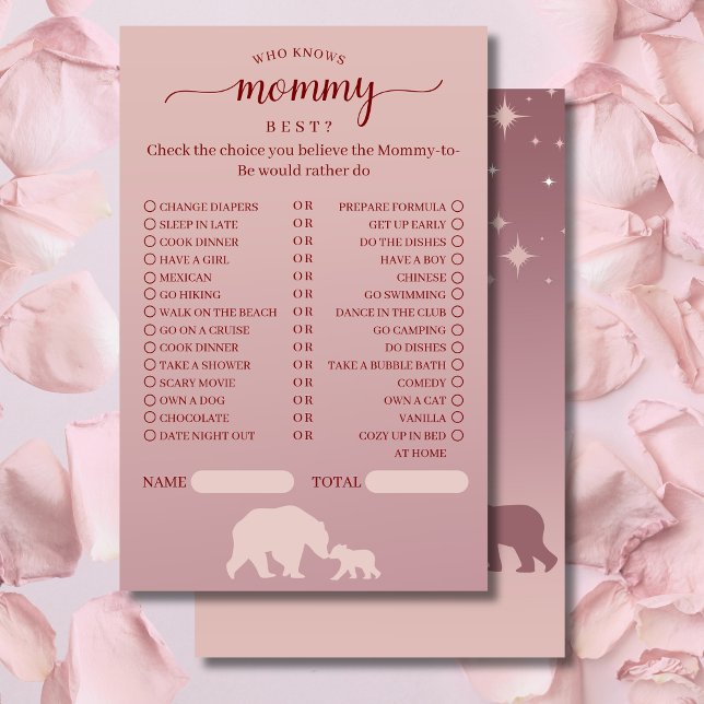 Bear Baby Shower Who Knows Mommy Best Game (クリエイターアップロード済み)