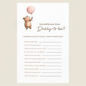 Bear Balloon Daddy Trivia Baby Shower Game チラシ