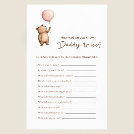 Bear Balloon Daddy Trivia Baby Shower Game チラシ