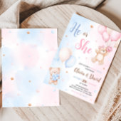 Bear Balloon Gender Reveal  招待状