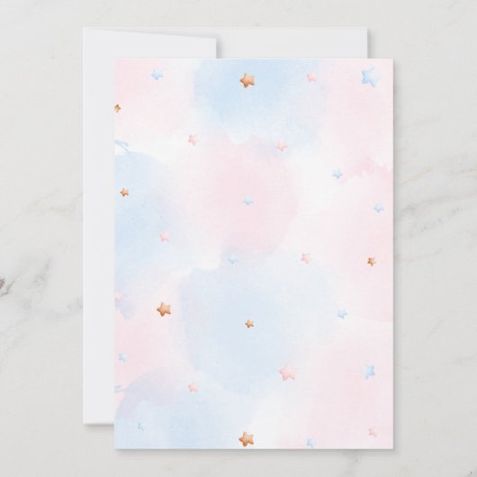 Bear Balloon Gender Reveal 招待状 (裏面)