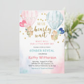 Bear Balloon Gender Reveal Baby Shower Invitation 招待状 (スタンド正面)