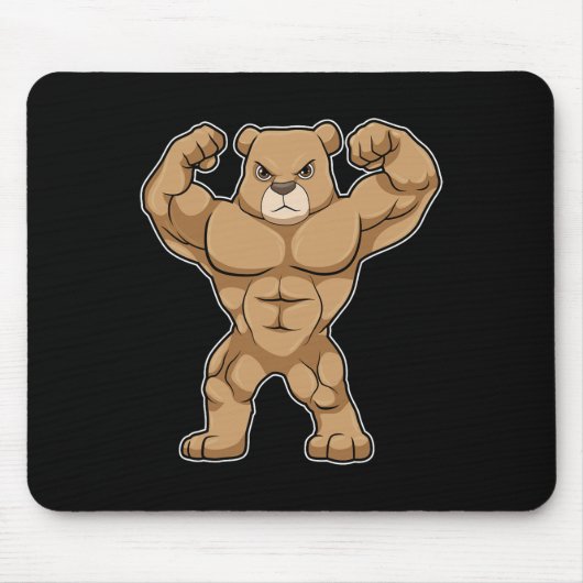 Bear Bodybuilder Bodybuilding Sports  マウスパッド (正面)