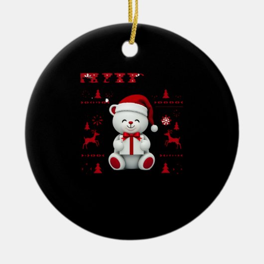 Bear Christmas Christmas (2) セラミックオーナメント (正面)