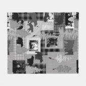 Bear Collage フリースブランケット (正面(横))
